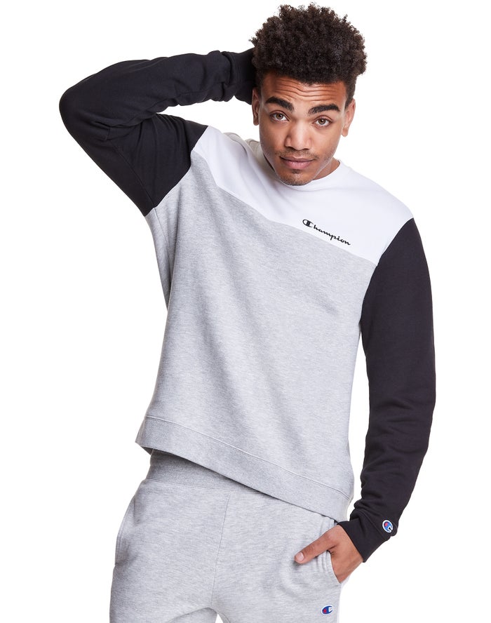 Sudadera Champion Hombre - Colorblock Fleece Crew ( Gris ) 9485713-JC